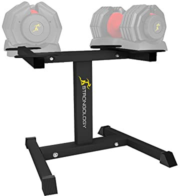 Strongology Robuster verstellbarer Hantelständer aus Stahl, platzsparend, verstellbares Gewichtsgestell