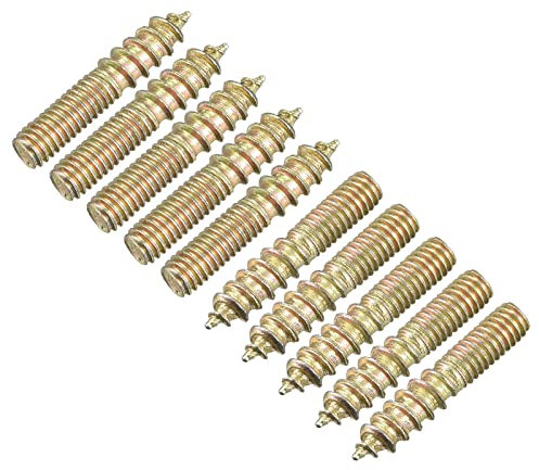 sourcing map M4x20mm Suspensión Pernos, 24uds Doble Extremo Rosca Espiga Tornillos para Madera Muebles Conexión