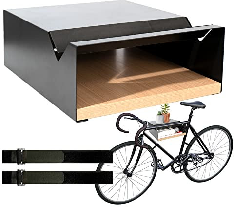 MOSHAY Fahrrad Wandhalterung S-Rack Fahrradhalter Aluminium Holz - Fahrradhalterung für Rennrad Gravel Bike Tourenrad - Fahrradständer Wand Innenaufbewahrung für Garage Wohnzimmer