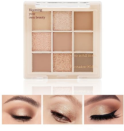 Boobeen Paleta de Sombras de Ojos Nude - Maquillaje Mate y Brillante, Sombra de Ojos en Polvo Cremoso de Alta Pigmentación, Crea un Look de Ojos Neutro, Larga Duración