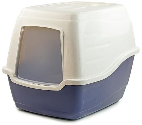 KCT Enclosed Hooded Large Cat Litter Box/Tray/Pet Loo - Blue