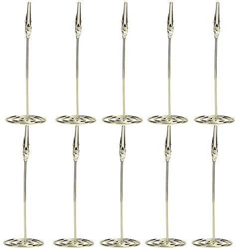Metall-Tischkarten-Clips-Halter, Tafelaufsatz-Halter, Visitenkartenhalter, Fotohalter, Notizhalter, 10 Stück, Goldene Visitenkartenhülle, Visitenkartenspender,