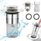 Pop Up Waschbeckenstöpsel mit Sieb, Waschbecken Abflussstopfen mit Haarsieb, Universal Pop Up Abflusssieb aus Rostfreiem Edelstahl Spülbecken Stöpsel mit Abflusssieb für 34-40mm Abfluss Ablauf