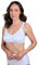 Chums Ladies Cotton Rich Wide Strap Front Fastening Bra Wireless Full Coverage, Adjustable Straps Hook and Eye Fastenings White 40D