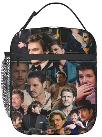 EZKYZTLW Pedro Star Pascal Lunchbox für Teenager, Mädchen und Frauen, Lunchtasche für Schule, Arbeit, Picknick, Reisen, wiederverwendbare, isolierte Thermo-Tragetasche für Mittagessen