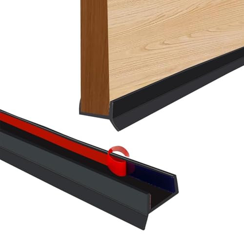 Junta de perfil de zócalo de cocina, goma de silicona de alta elasticidad, para grosor de madera de 15 mm, 16 mm, 17 mm, perfil de sellado para zócalos de cocina, resistente al agua y al polvo (negro