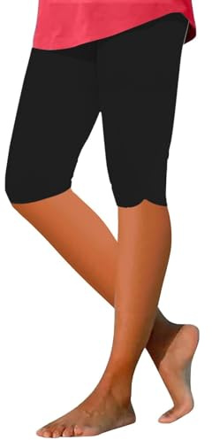 Uwdiohq Leggings pour Femmes Longueur Genou été Pantacourt décontracté Solide Confortable Extension Pantalon Grossesse Legging Court Femme Legging Noir Femme Polaire Hiver Patinage Artistique