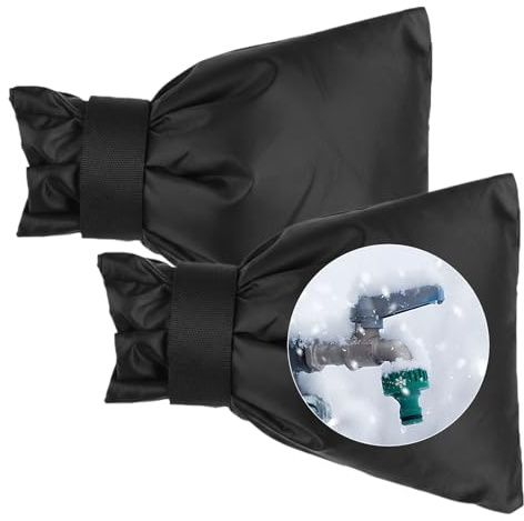 2 Piezas Cubierta para Grifos de Invierno, Protectora de Grifo para Invierno de Jardín, Cubierta Grifos Exterior Protección Invierno Funda Anticongelante Engrosado Impermeable Protectora Cubiertas