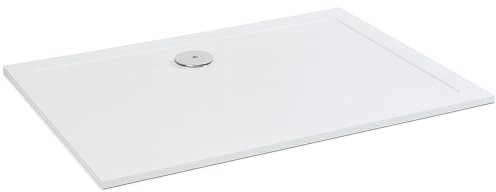 Go Bathrooms Rectangle Shower Tray 1200 x 760mm Low Profile 30mm Shower Tray Strong Gel Coated Finish Adjustable Height Showering Cubicle Tray | Delton