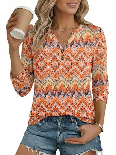 Cupatcc Haut Femme Chic et Elegant Col en V Blouse Femme Décontractés Chemisier Habillée Tunique de Vacances Été