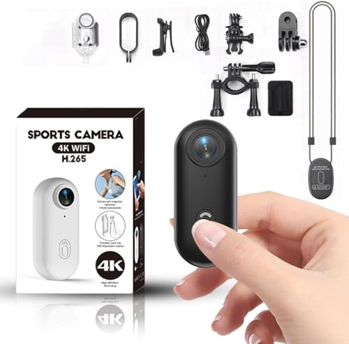Winnes 4K Mini Wearable Body Camera,Magnetic Thumb-Sized Action Camera, EIS Stabilization,30M Waterproof Portable Underwater Camera,WiFi Hands-Free 120° Wide Angle POV Camera for Cycling,Vlog,Travel