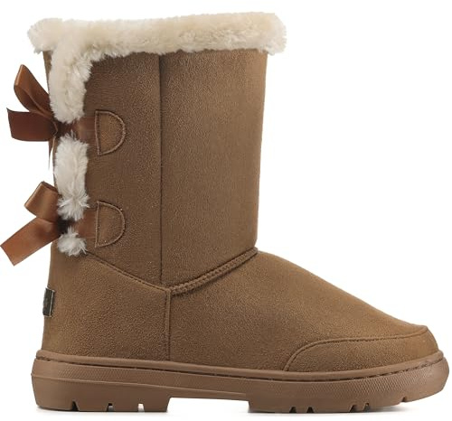 Holly Womens Twin Bow Tall Classic Waterproof Winter Rain Snow Boots