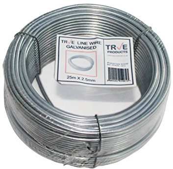 True Products Galvanised Tension Straining Line Wire Coil for Fencing 2.5mm x 25m Long
