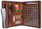 Leder Dokumentenmappe A4 | Konferenzmappe aus hochwertigem echtem Vintage Leder - Schreibmappe Organizer Aktenmappe | Arbeitsmappe mit Reißverschluss (Braun)