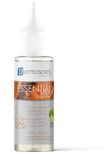Dermoscent Essential OTO Nettoyant Auriculaire pour Chiens, Chats & Lapins | Formule Naturelle sans Alcool | Élimine Cérumen & Odeurs | Hydrate & Apaise | 100 ML