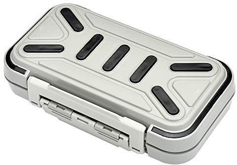 OriGlam Angelgerät-Aufbewahrungsbox, doppelseitig, wasserdicht, 16 Fächer, Aufbewahrungsbox für Angelzubehör, Angelköderbox, Grau