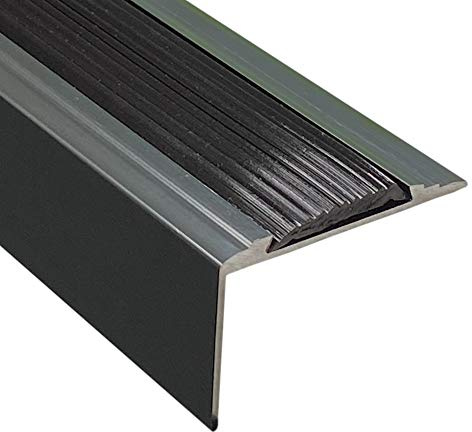 Stair Edge Nosing Trim - 900mm x 46mm x 30mm - Anti Slip Tread - Nose Edging - Screw Down by FloorPro® (Grey)