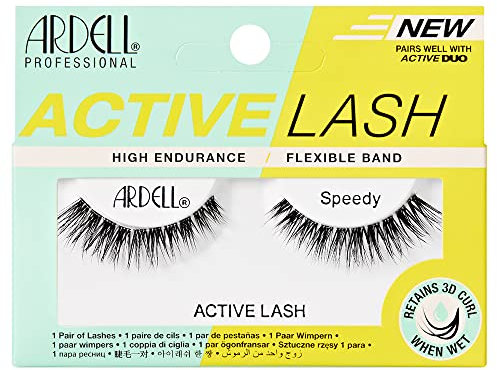 Ardell Active Lash Speedy False Eyelashes, Water-resistant, Light Volume, Short Length, Vegan Friendly, 1 Pair (Pack of 1)
