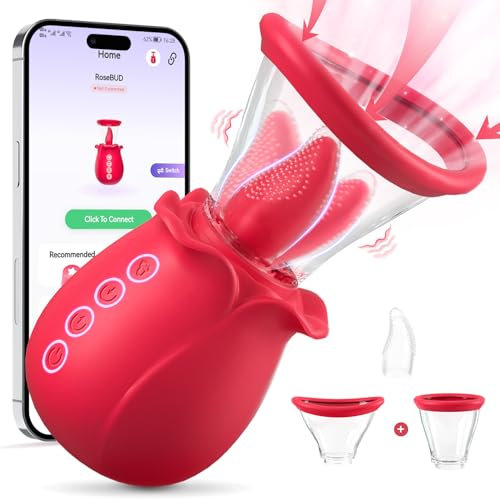 Aoonice Sucking Vibrator Sex Toys for Women, 3 Sucking 7 Tongue Licking APP Control Vibrator with 2 Suction Cups, Adult Toy for Nipple Clitoral Stimulator Clit Pussy Pump, Female Sex Toys Vibrater