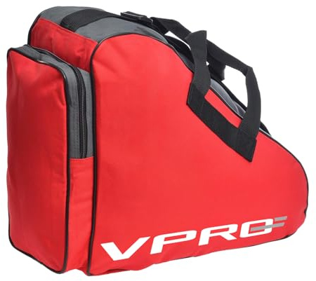 VPRO Adjustable Shoulder Strap and Top Handle Oxford Cloth Bag to Carry Roller Skates, Ice Hockey Skates for Kids and Adults (Red)