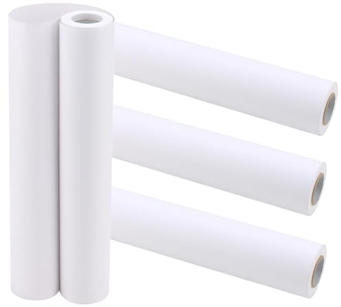 MAHIONG 4 PCS Drawing Paper Roll, 30cm x 15m Tracing Paper Roll, 70 g Art Paper Roll, Sketching Paper Roll, Easel Paper Roll for Painting, Gift Wrapping, Sketching, Drawing