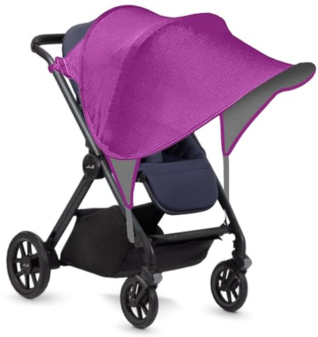 Pram Sun Shade Cover,UPF50+ Universal Baby Sunshade,Foldable Baby Stroller Sun Shade Pushchair Awning,Breathable Pram Sun Shade,Stroller Sun Shade Canopy for Pushchair,Buggy,Stroller (Purple)