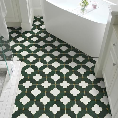 Dalles de Sol à Décoller et à Coller Autocollantes, Revêtement de Sol en Vinyle pour Salle de Bain, Cuisine, Salon, Carreaux de Sol à Coller Imperméables 30x30cm 20pcs(1,8m²)