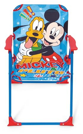 ARDITEX Silla Plegable Infantil Mickey Mouse Disney. Silla Exterior para Playa, Jardín y Terraza. Estructura Metálica, Apoyabrazos de Plástico y Asiento Lona 38 x 32 x 53 cm Azul, WD16174