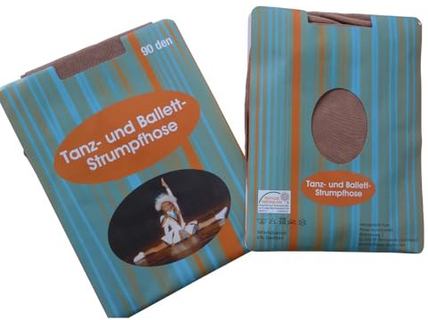 Lieblingsstrumpf24 Tanzstrumpfhose Cheerleader Garde Tanzmariechen Ballett 90den Strumpfhose mit Glanz make up (44, 46)