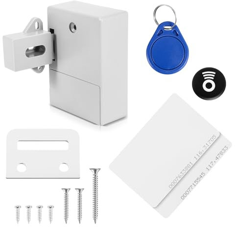 Liseng - Cerradura electrónica RFID, con apertura inteligente digital sin agujero perforado para oficina, cajón, puerta, armario, armario