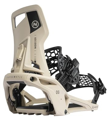Nidecker OG Supermatic Snowboard Bindings β Auto Open System with Reclining Highback β Size M β Desert