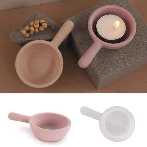 Stampi in silicone per resina epossidica con manico, stampo silicone candele per colate in resina, gesso e cera, fai da te per decorazioni, sapone, Adatto per la decorazione della casa