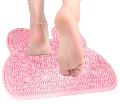 Brosse De Dos Pour Douche - Ventouse De Lapin Antidérapante - Tapis Nettoyeur Pour Dos Et Pieds Lapin - Pour Femmes Personnes Âgées Famille Maison Sol Massage