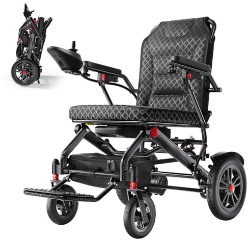 HomyKing Sedia a Rotelle Pieghevole Leggera per Anziani, Elettrica Carrozzina per Disabili, Monopattini Elettrico Adulti, Durata di 25 km Motore di 500W Scooter Elettrici Batteria al litio da 15 Ah