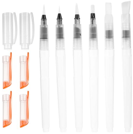 SHINEOFI Rotuladores de Pincel de Acuarela 6 Unidades 190 Mm Punta Flexible Recargables para Dibujo y Pintura Artística, Pinceles Prácticos para Principiantes y Uso Escolar