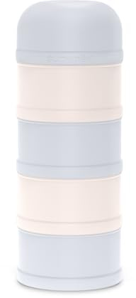 Suavinex Dosatore Latte in Polvere e Cereali. Con 4 scomparti, beccuccio e chiusura a vite. Lavabile in lavastoviglie. Bonhomia, Colore Azzurro