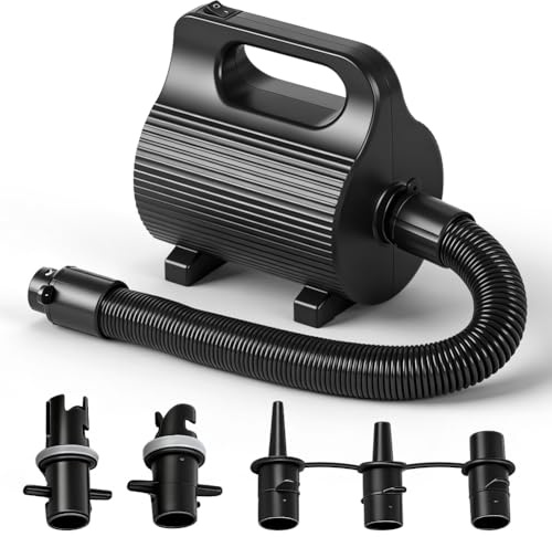 Pompa ad aria elettrica, pompa elettrica da 600 W con 5 ugelli, pompa portatile per materassino Air Track, gonfiaggio per salvagenti, palle da yoga, barche, letti ad acqua, piscina per bambini