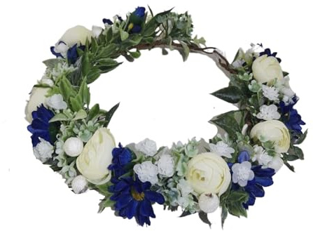 Hårband med konstgjord blomsterkrans Konstgjorda blommor krona pannband Multicolor for kvinnor brudbröllop
