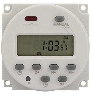 Mini Interrupteur de Minuterie Programmable, 1 Seconde à 168 Heures,Dispositif de Contrôle de l'Heure Automatique Électronique, 5V 12V 24V 110V 220V, Minuterie Numérique Mural/sur (220 V CC)