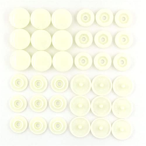 20 Sets T5 Resin Plastic Snaps Buttons Snap Fasteners Press Studs for Clothing DIY (04# Milk White)