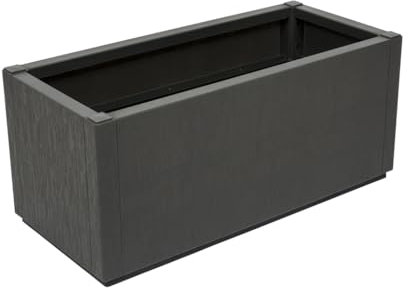 Kreher® XL Pflanzkasten Blumenkasten Anthrazit - 80 x 36 x 36 cm | Kunststoff, frostsicher & wetterfest | Mit Wasserspeicher | Struktur-Design für Garten, Terrasse & Balkon (1)