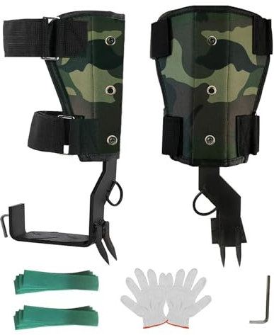 timiland Steigeisen Baumklettern,Baumklettern Ausrüstung,Baumklettern Schuhe,Steigeisen Baumsteigeisen,Rutschfestes Baumsteigeisen Forst Set für Waldcamping, Obsternte Tarnung