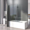 Duschwand für Badewanne 140x140 cm Schwarz Badewannenfaltwand 3-teilig Faltbar 6mm ESG Glas Nano Beschichtung Badewannentrennwand Faltbar