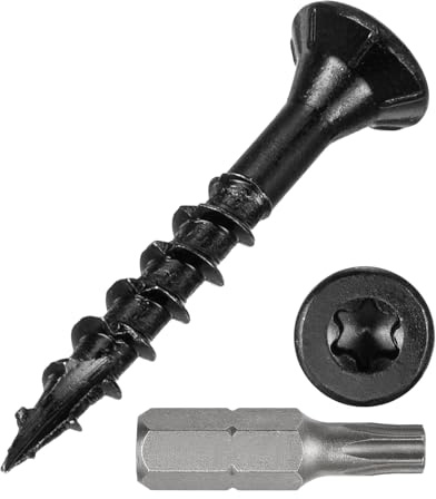 METALLIXITY 300Pcs #8x1-1/4 Deck Screws Kit Wood Screw CS Black