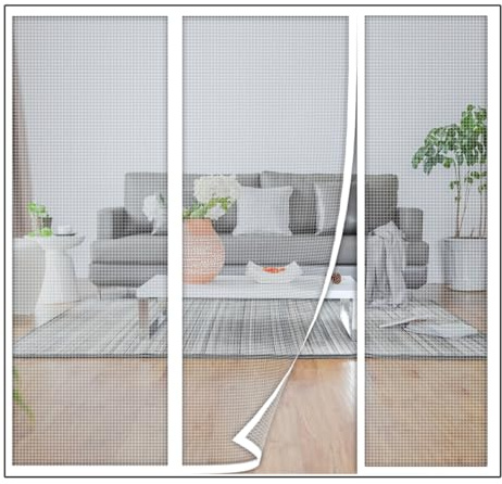 Mosquitera Magnética para Puertas - Barrera Antiinsectos con Cierre Automático,Ideal para Balcón y Salón Blanco 200x270cm