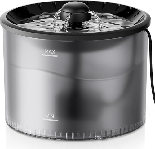 IMIPAW Fontanella per Gatti, 3L Fontana Automatica per Cani - Super Silenzioso Dispenser Acqua Gatto, Facile da Pulire, Distributore Cane con un Set di Filtri