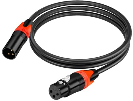 Mennyback XLR Cable 3.3FT, XLR Speaker Cable Microphone Cable 3Pin Stereo Microphone Lead Male To Female Extender For Home Studio Power Amplifier Mixer Desk Professional Recording Live Stage (1M)