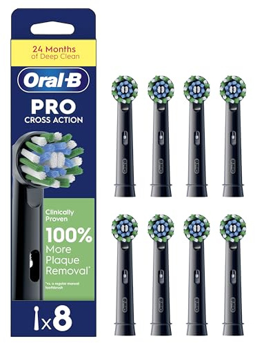 Oral-B Pro CrossAction Cabezales de Recambio Originales, Negros, Pack de 8