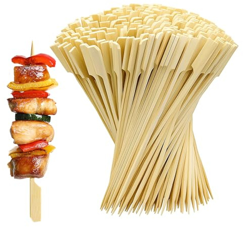 200 Wooden Items skewers, 12cm Bamboo skewers Applicable to for Barbecues Fruit Kababs Charcuterie Accessories Burgers Cocktails Buffets Party Home and Kitchen
