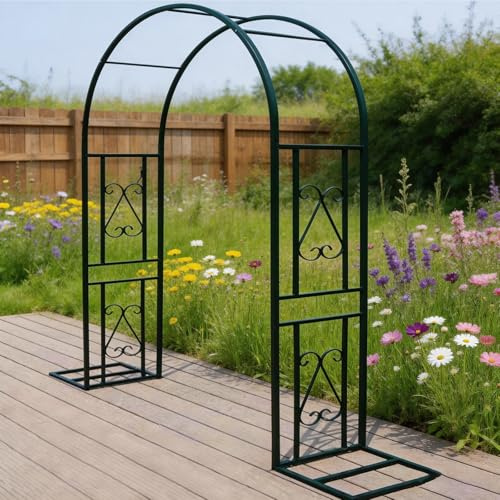 eryssgbf Arco de jardín de Metal Enrejado Plantas trepadoras a Prueba Herrumbre Engrosado para Rosas, Enredaderas, Bodas al Aire Libre, Cenador Fiestas, Estructura Paisaje Patio -140x40x234cm